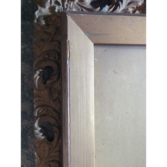 19th Century Antique Gold Gilded Rococo Portrait Wood Resin Frame Rare 26" × 22" - Picture 6 of 10